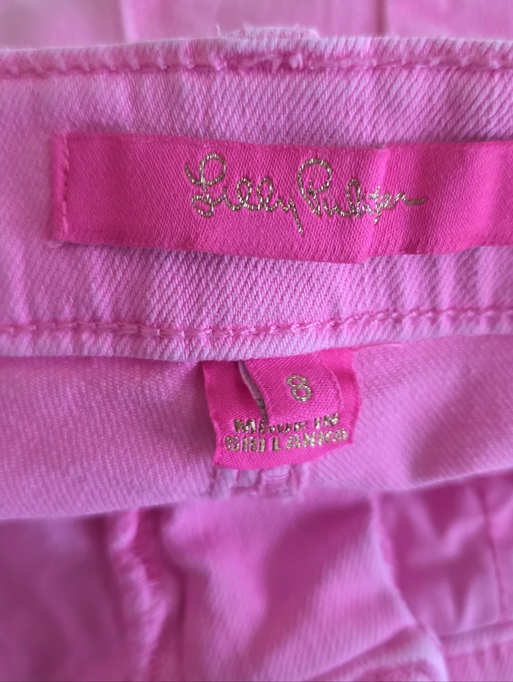 Lilly Pulitzer Worth Straight Leg Jeans Size 8 Pink & Green Frayed Hem Bundle(2) - Picture 7 of 15